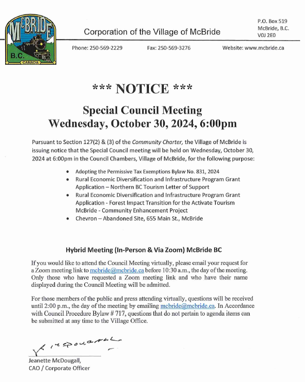 Wedneday, October 30, 2024 Special Council Meeting Notice .png